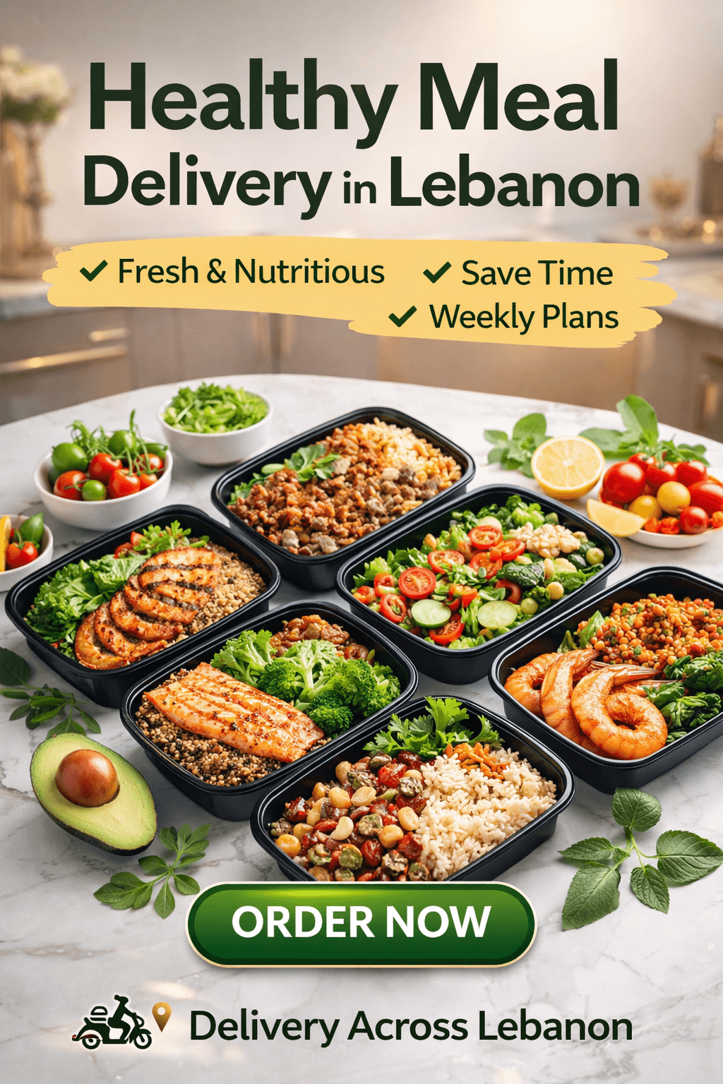 Busy professional eating healthy meal delivery Lebanon | وجبات صحية للمشغولين