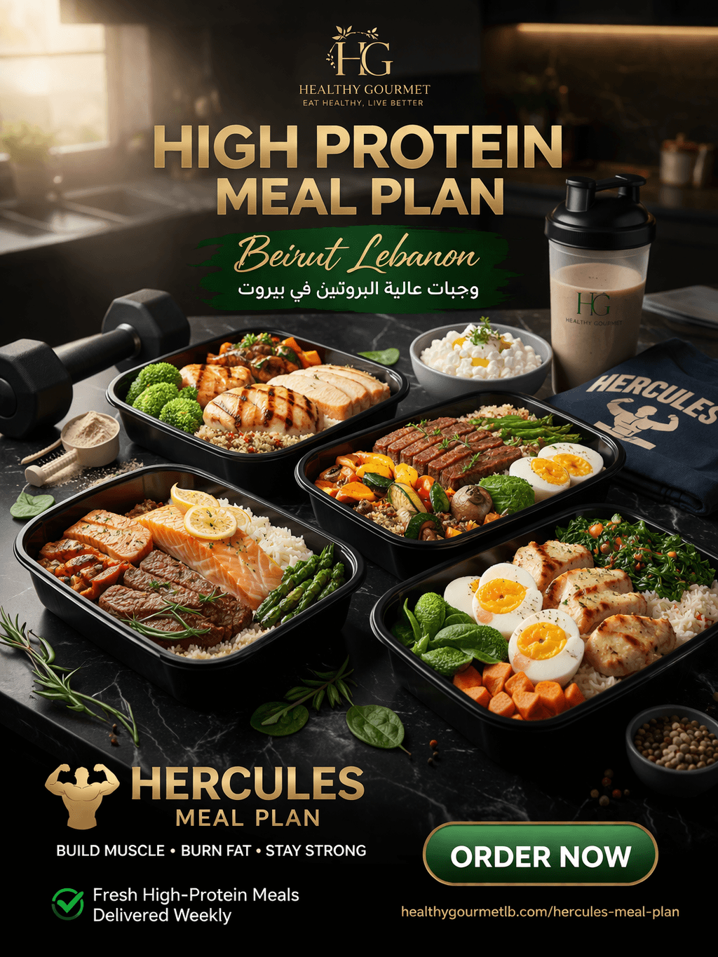 high protein meal plan Beirut Lebanon